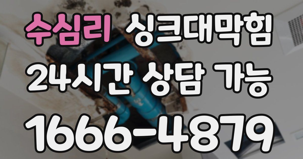 수심리 싱크대 뚫기