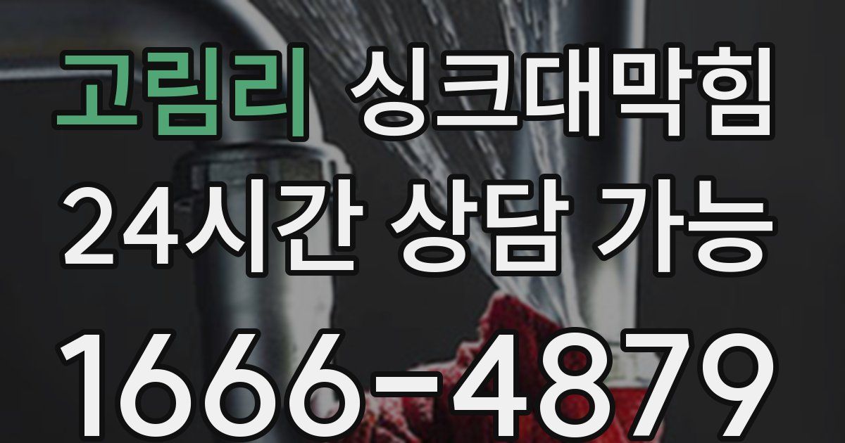 고림리 싱크대 뚫기