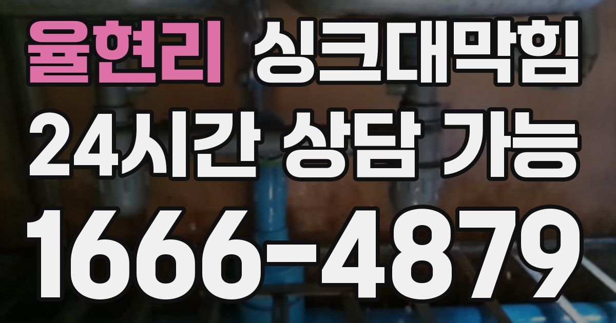 율현리 싱크대 뚫기