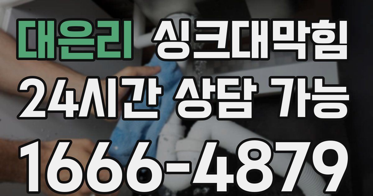 대은리 싱크대 뚫기