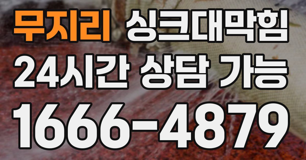 무지리 싱크대 뚫기