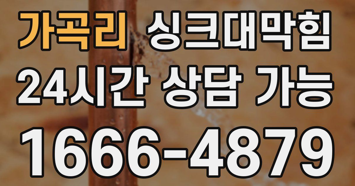 가곡리 싱크대 뚫기
