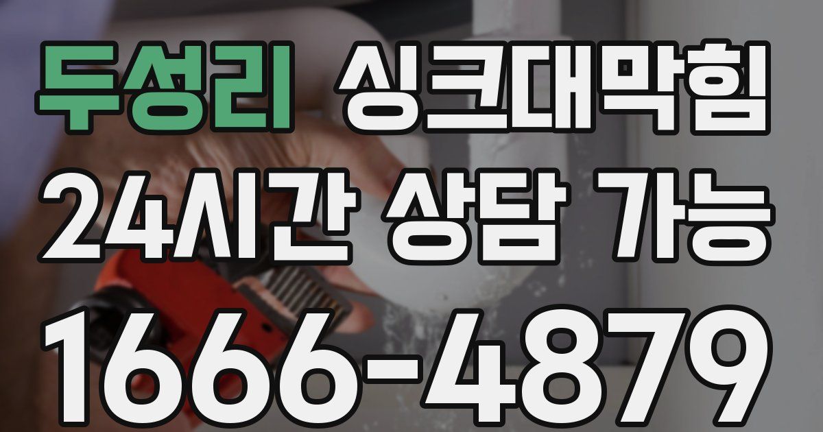 두성리 싱크대 뚫기