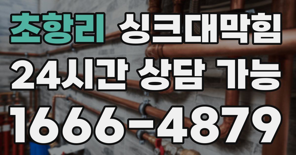 초항리 싱크대 뚫기