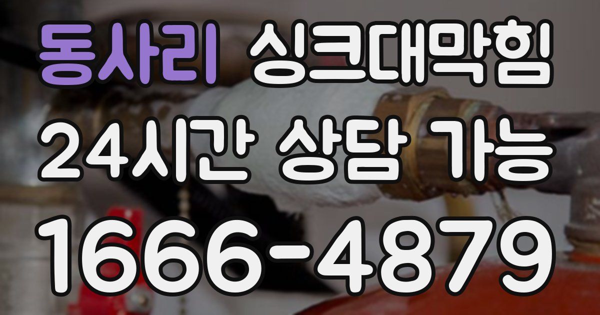 동사리 싱크대 뚫기