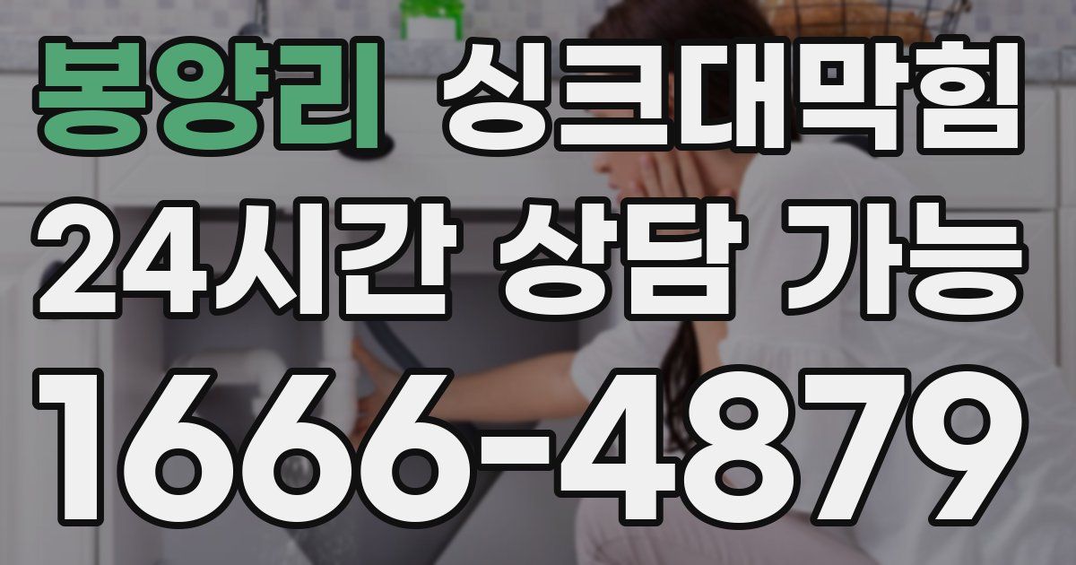 봉양리 싱크대 뚫기
