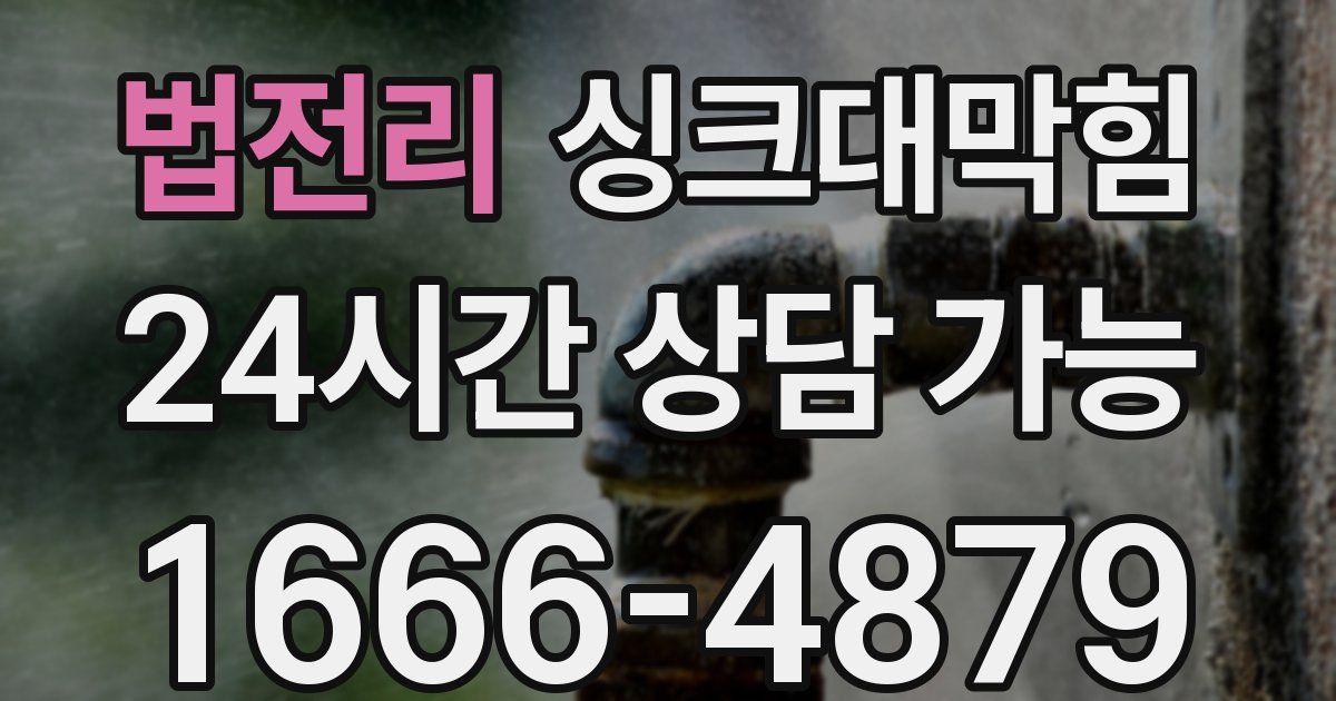 법전리 싱크대 뚫기