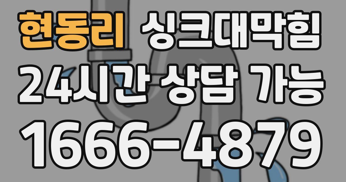 현동리 싱크대 뚫기