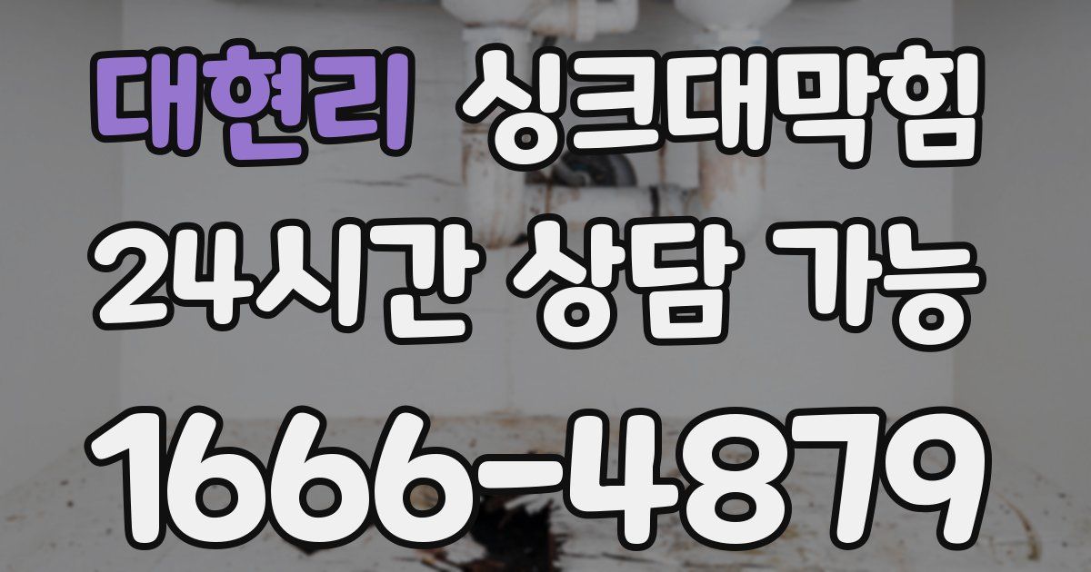 대현리 싱크대 뚫기