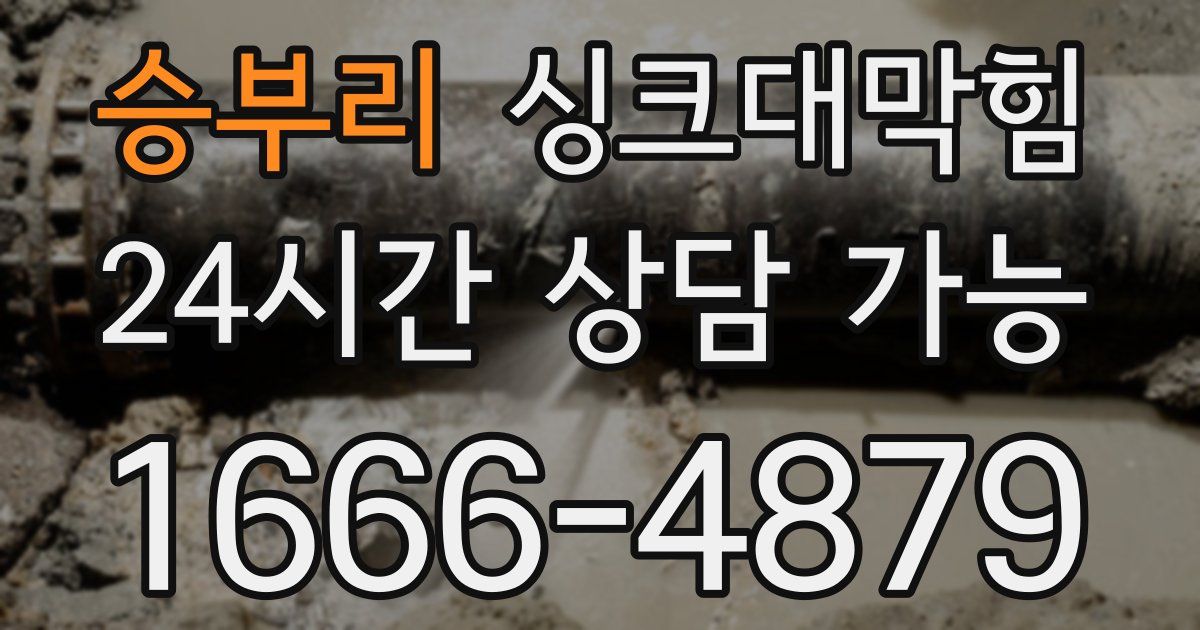 승부리 싱크대 뚫기