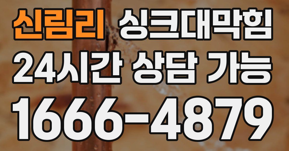 신림리 싱크대 뚫기