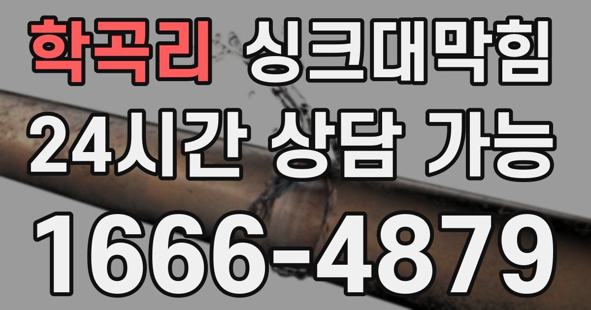 학곡리 싱크대 뚫기