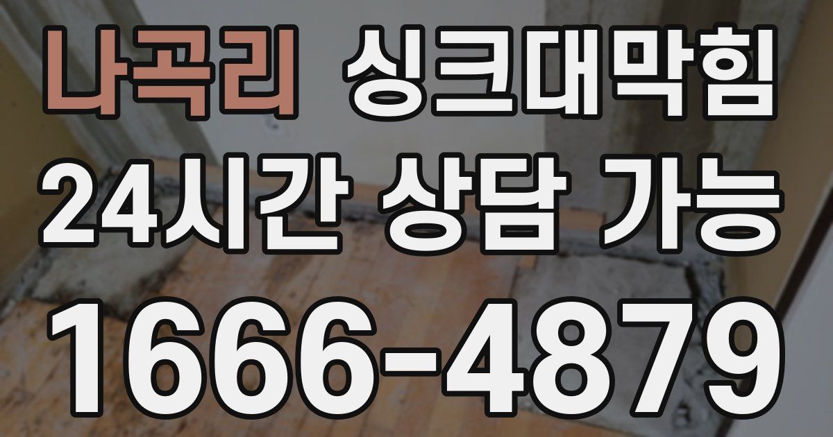 나곡리 싱크대 뚫기