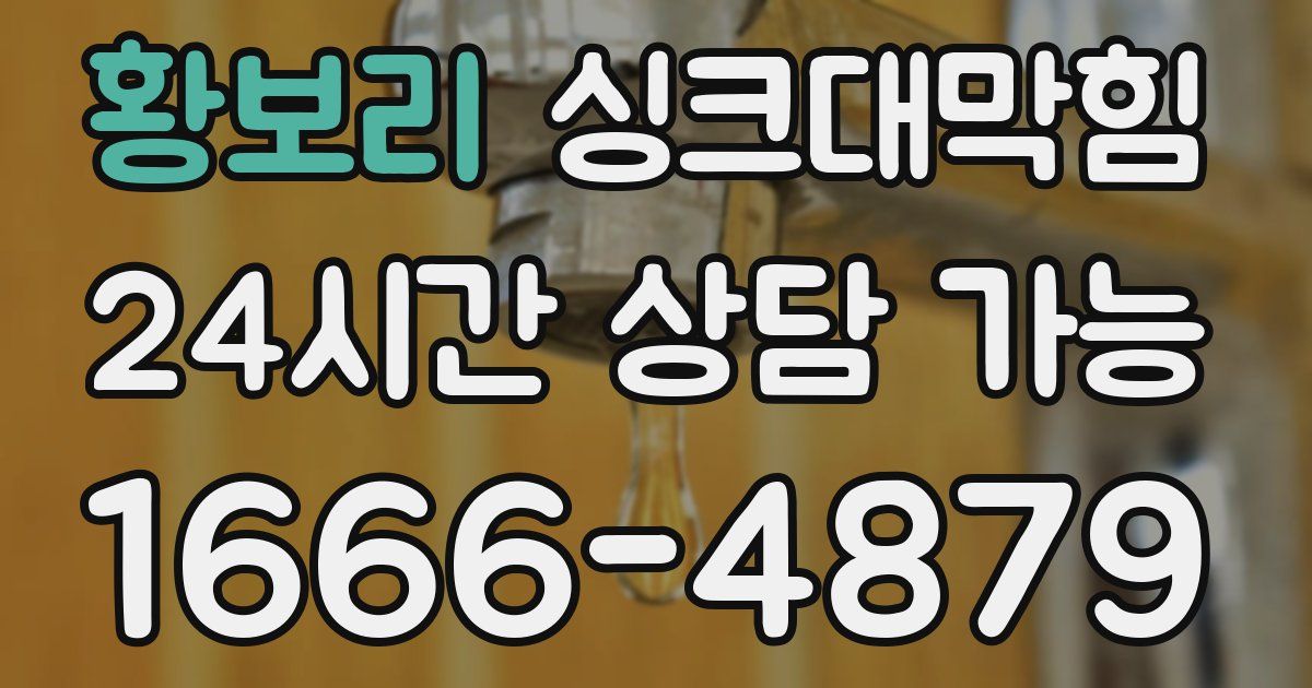 황보리 싱크대 뚫기