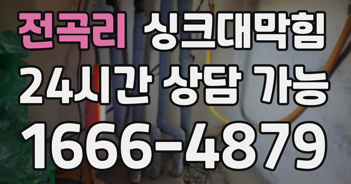 전곡리 싱크대 뚫기