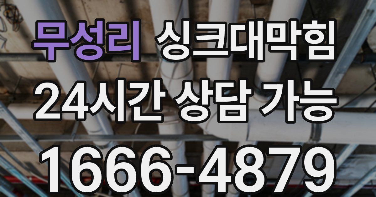 무성리 싱크대 뚫기