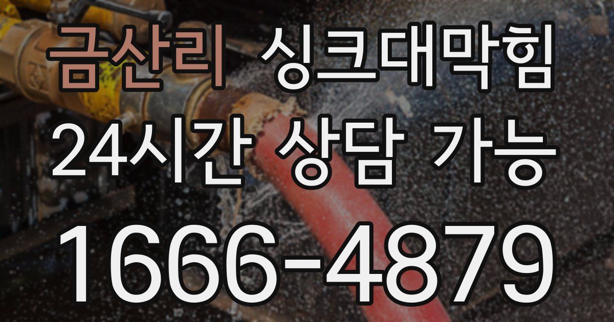 금산리 싱크대 뚫기