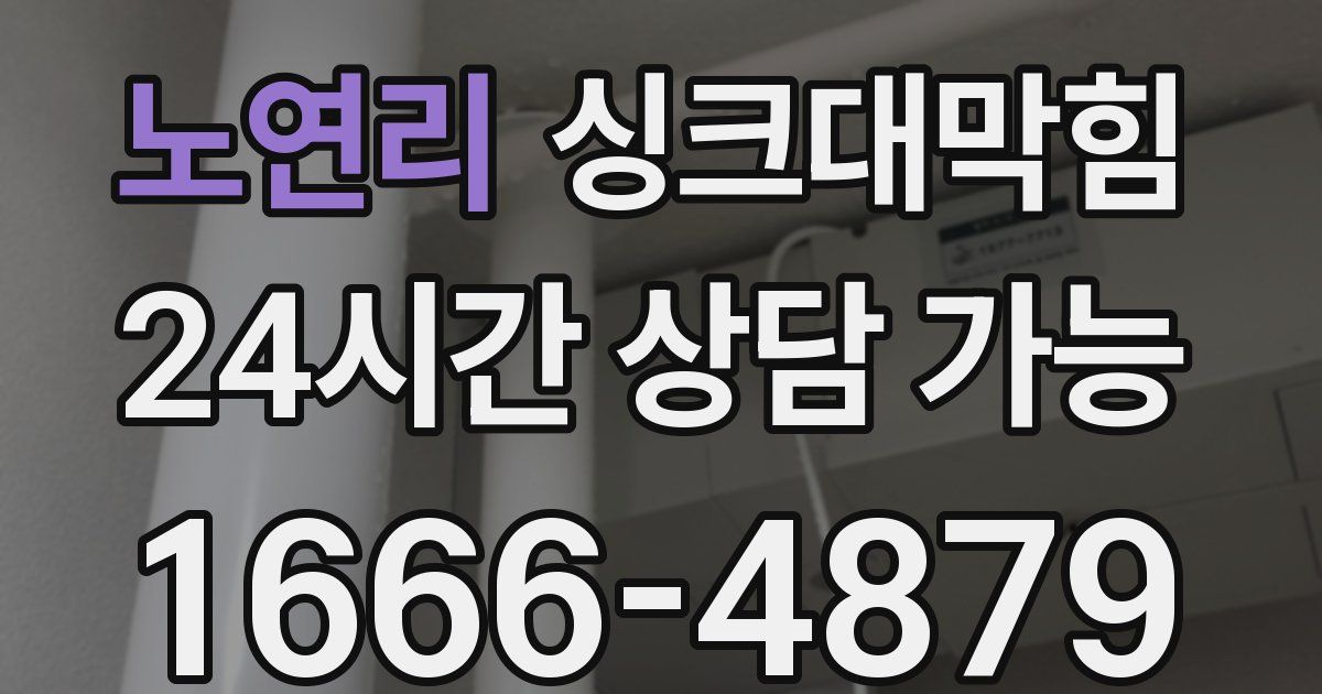 노연리 싱크대 뚫기