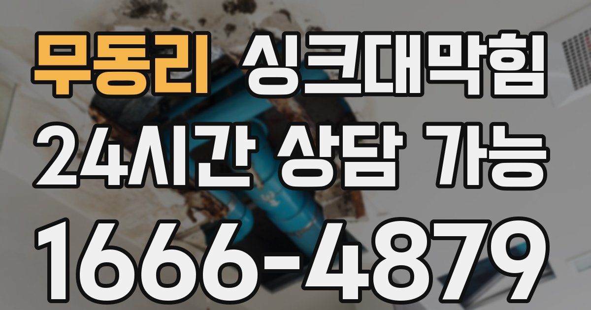 무동리 싱크대 뚫기