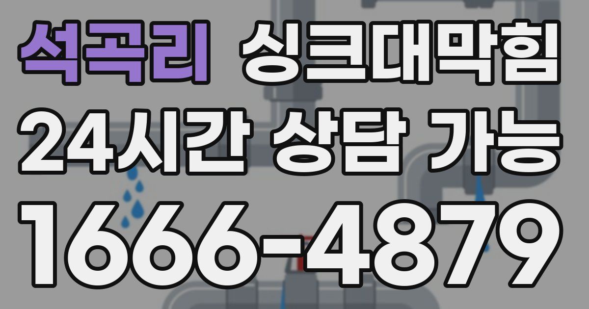 석곡리 싱크대 뚫기