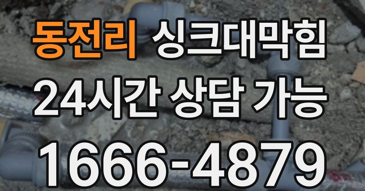 동전리 싱크대 뚫기