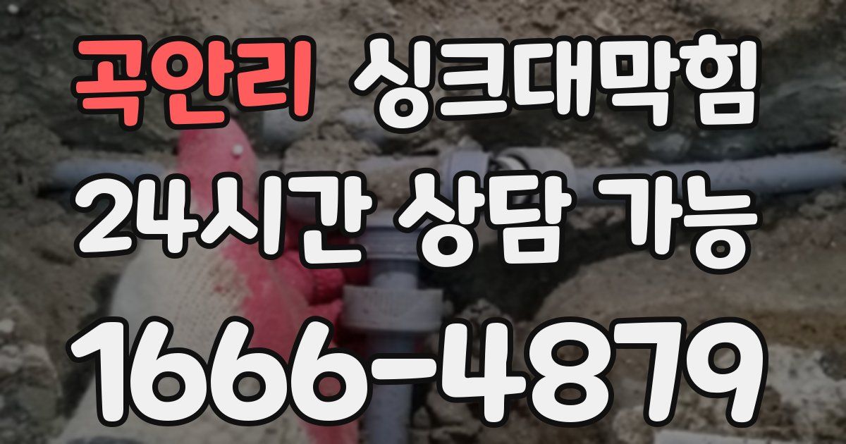 곡안리 싱크대 뚫기
