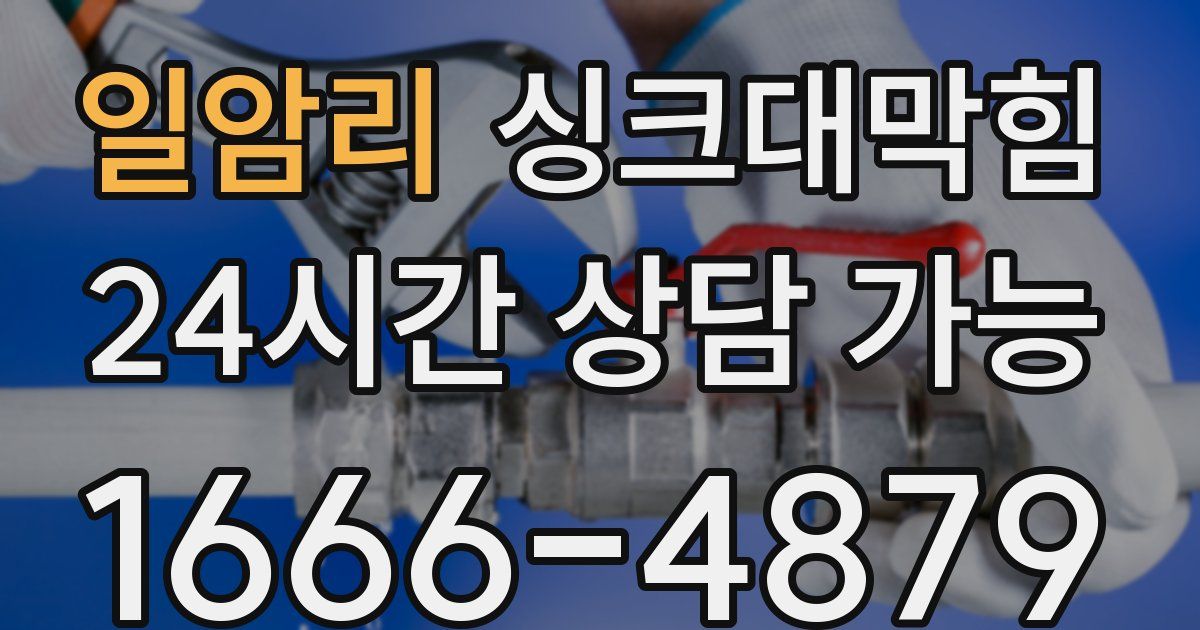 일암리 싱크대 뚫기