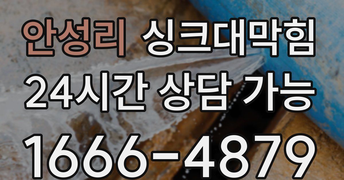 안성리 싱크대 뚫기