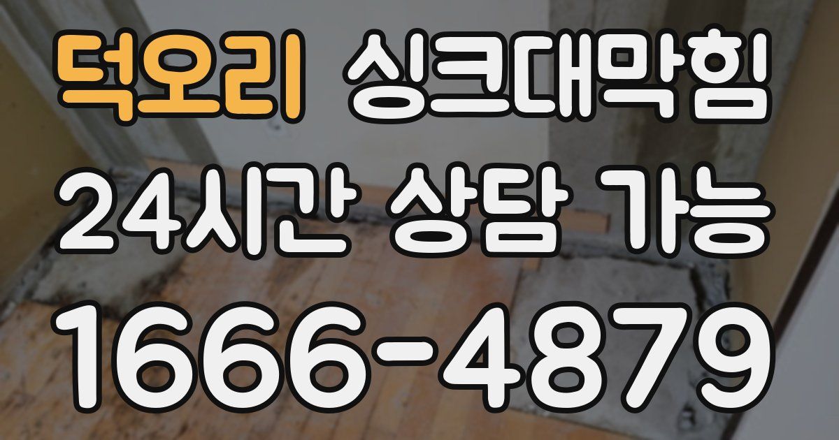 덕오리 싱크대 뚫기