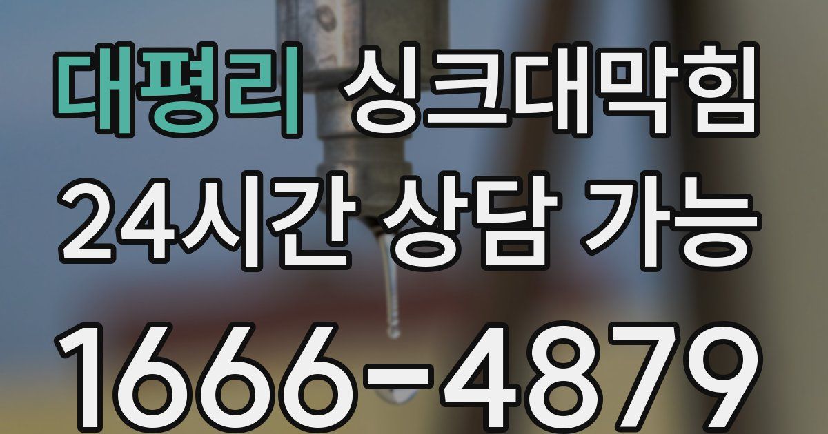 대평리 싱크대 뚫기