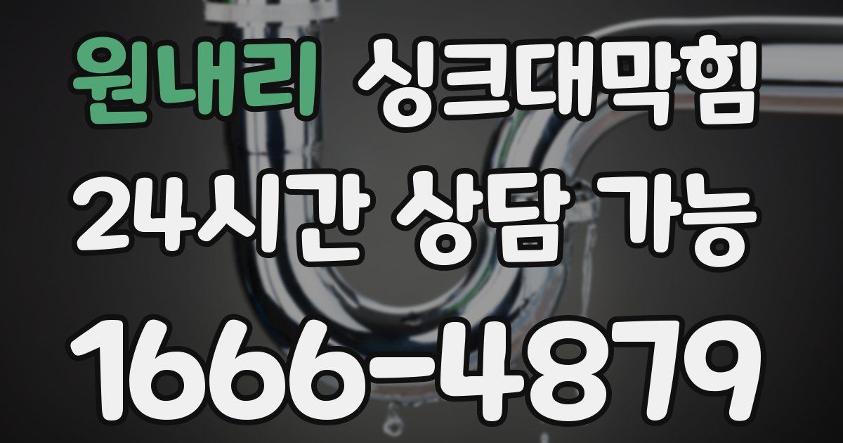 원내리 싱크대 뚫기