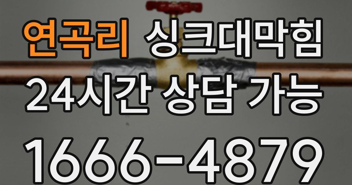 연곡리 싱크대 뚫기