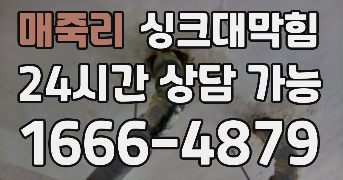 매죽리 싱크대 뚫기