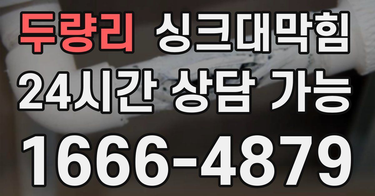 두량리 싱크대 뚫기