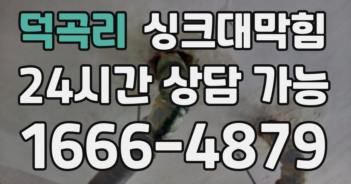 덕곡리 싱크대 뚫기