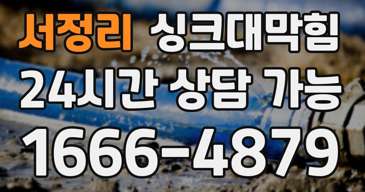 서정리 싱크대 뚫기