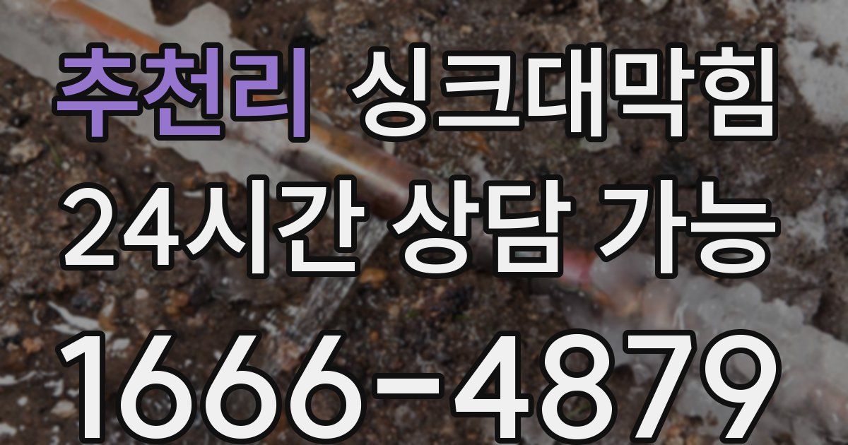 추천리 싱크대 뚫기