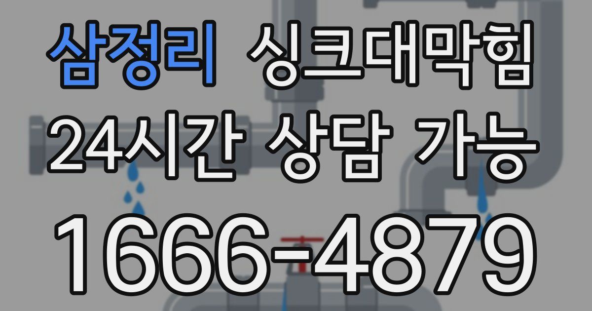 삼정리 싱크대 뚫기