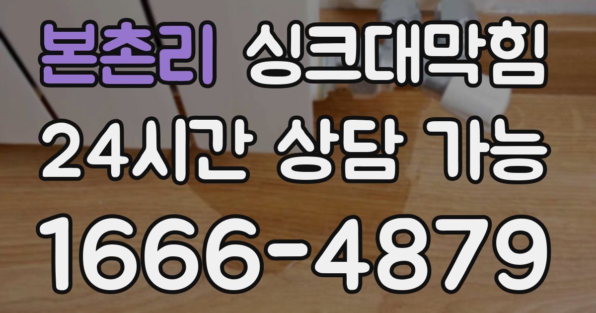 본촌리 싱크대 뚫기