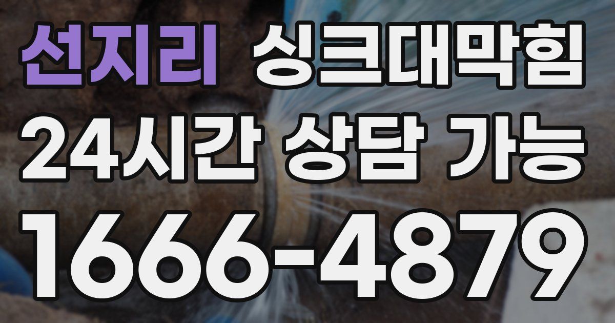 선지리 싱크대 뚫기