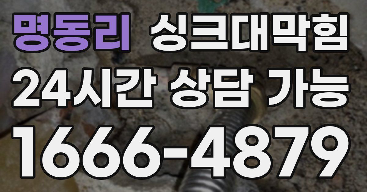 명동리 싱크대 뚫기
