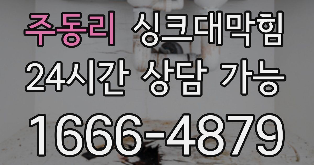 주동리 싱크대 뚫기