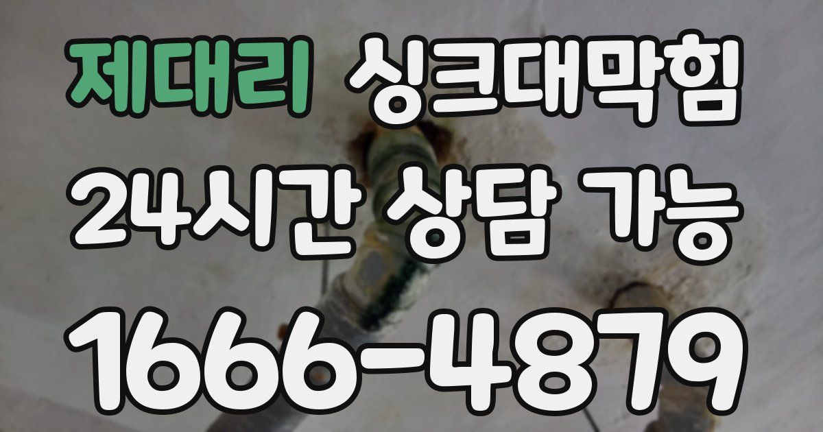 제대리 싱크대 뚫기