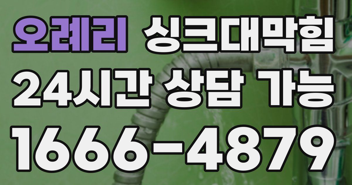 오례리 싱크대 뚫기