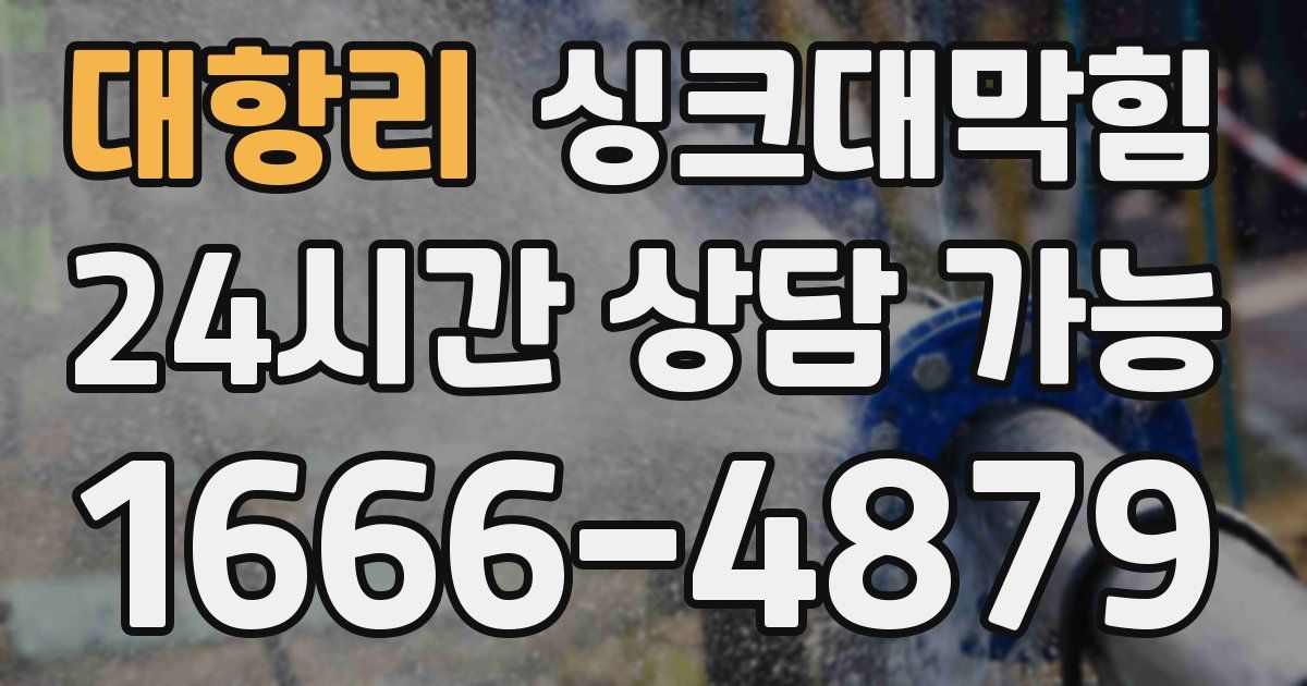 대항리 싱크대 뚫기