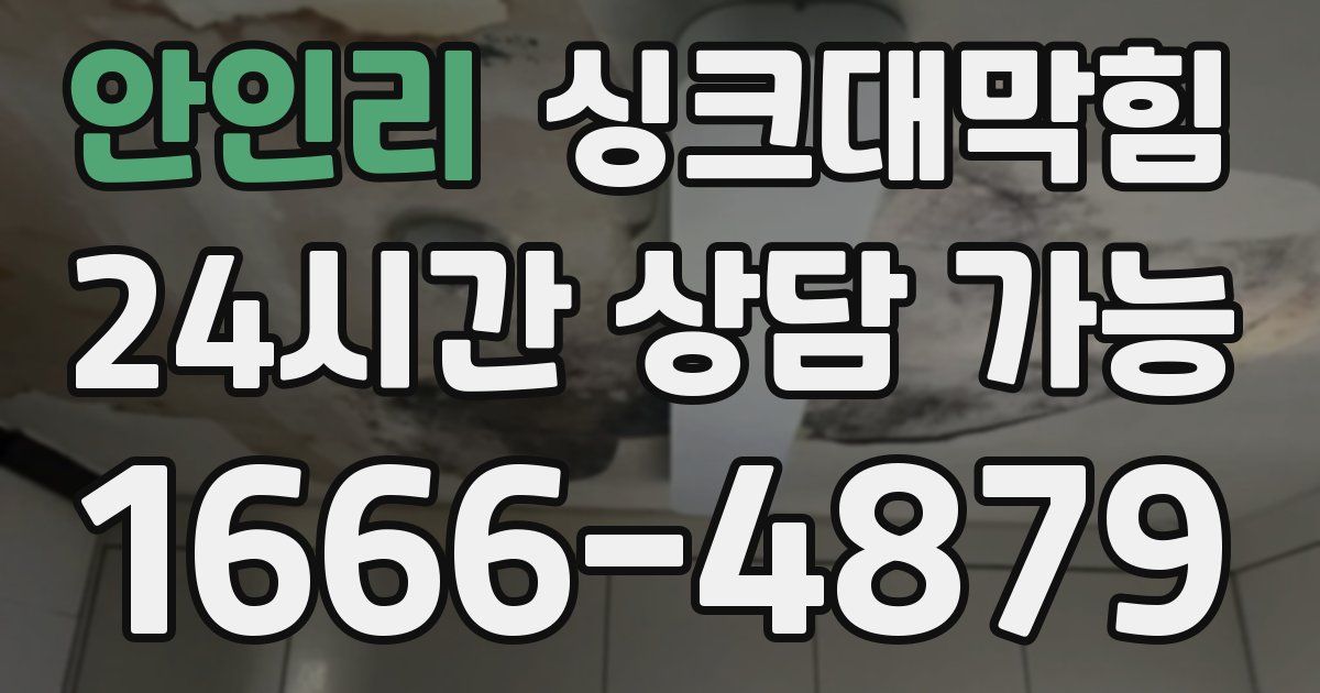 안인리 싱크대 뚫기