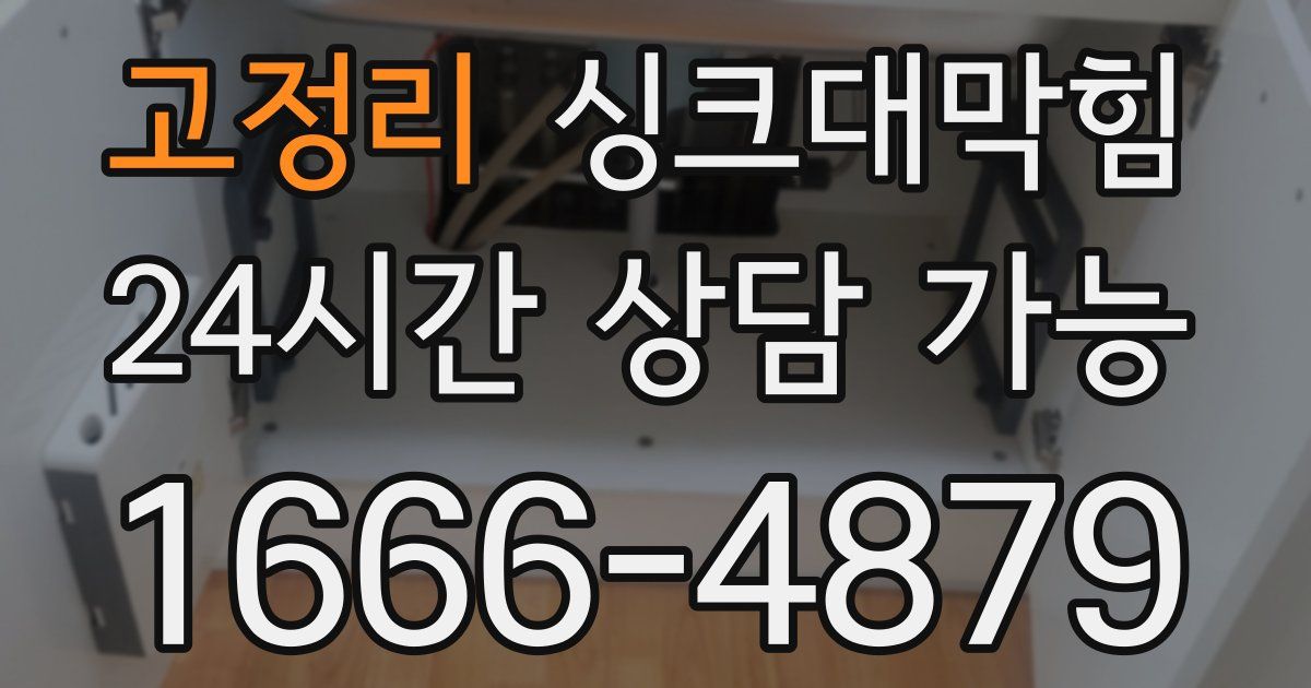 고정리 싱크대 뚫기