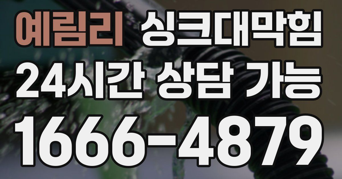 예림리 싱크대 뚫기