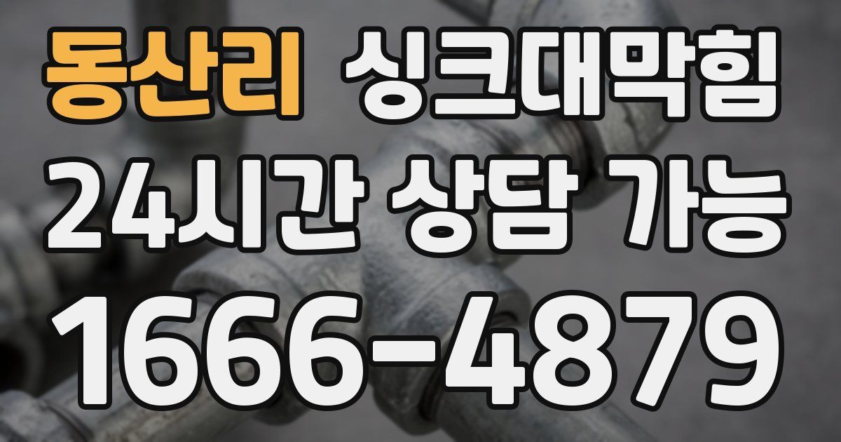 동산리 싱크대 뚫기