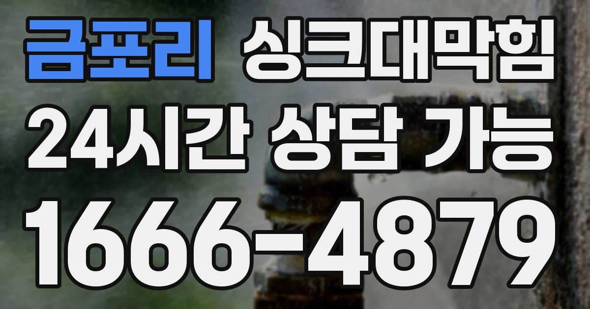 금포리 싱크대 뚫기